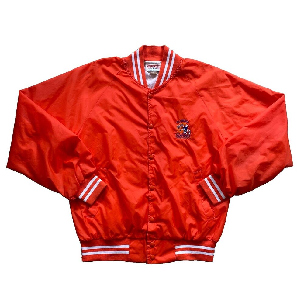 Vintage UF Gators Satin Jacket 80s Orange Medium University of Florida NCAA